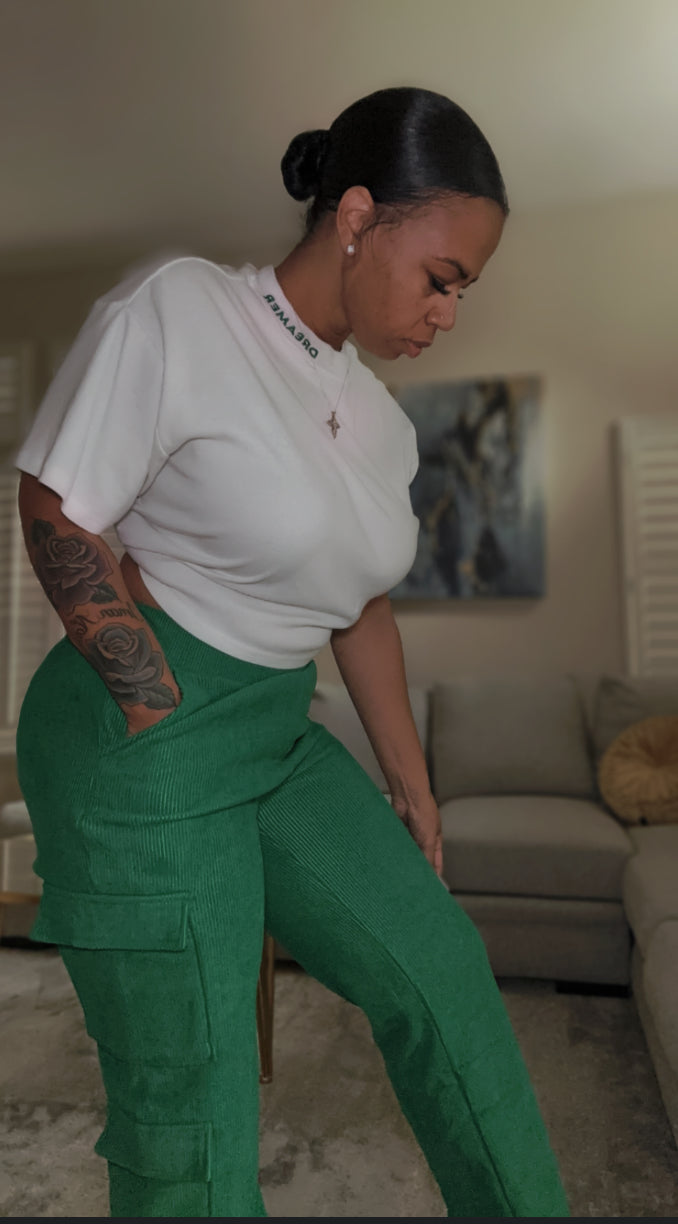 Green Corduroy FLEX pants
